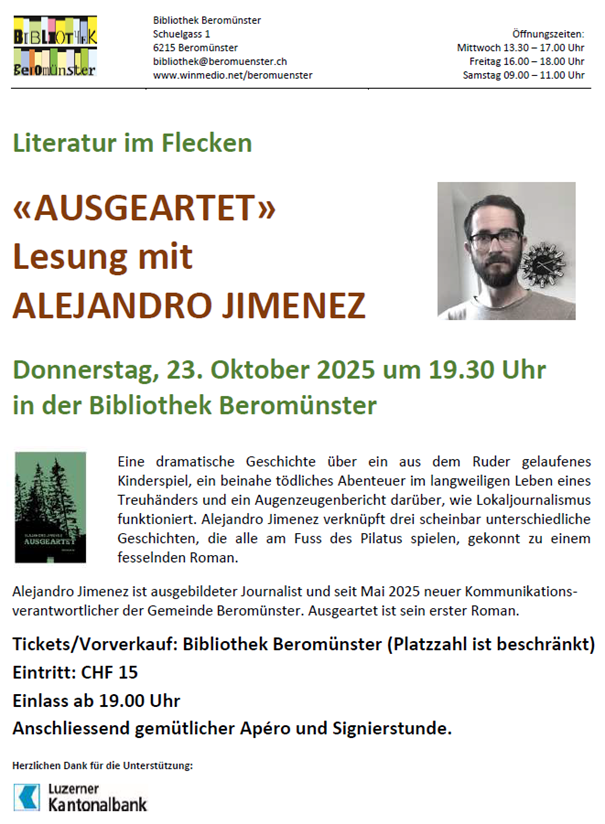 Lesung mit Alejandro Jimenez